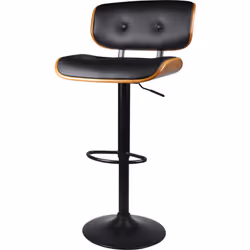 Chaise de bar réglable 65/86 cm en cuir synthétique noir - Melchior