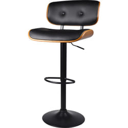 Chaise de bar réglable 65/86 cm en cuir synthétique noir - Melchior