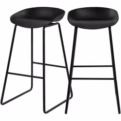 Chaise de bar noire et pieds en métal 76 cm (lot de 2) - Yoshi - Minimaliste, chic et terriblement efficace : Yoshi impose le ...