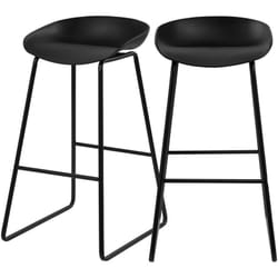 Lot de 2 chaises de bar noire H76cm - yoshi