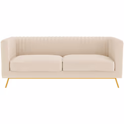 Canapé 2 places en velours beige - Gatsby