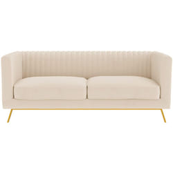 Canapé 2 places en velours beige - Gatsby