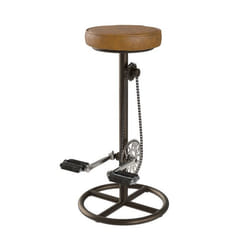 Tabouret de bar 73 cm en cuir marron - Gaya