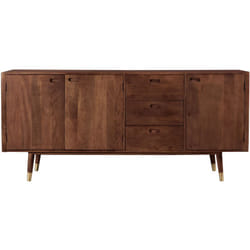 Buffet en bois massif 3 portes 3 tiroirs et détails dorés - Colombo