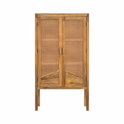 Armoire en cannage et bois 2 portes - Tiki