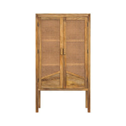 Armoire en cannage et bois 2 portes - Tiki