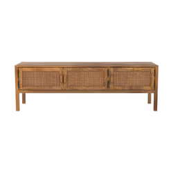 Meuble TV cannage et bois de manguier 140 cm - Tiki