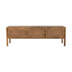 Meuble TV cannage et bois de manguier 140 cm - Tiki