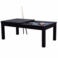Table de billard convertible noire tapis gris - Eddie