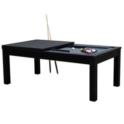 Table de billard convertible noire tapis gris - Eddie