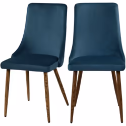 Lot de 2 chaises en velours bleu - Vinni
