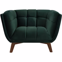 Fauteuil capitonné en velours vert foncé - Mona - Chic et élégant, notre fauteuil Mona en velours vert foncé fera à coup sûr  ...