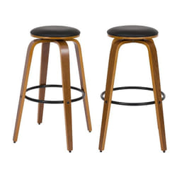 Lot de 2 tabourets de bar 78 cm en cuir synthétique noir - Arthus