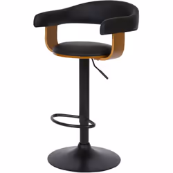 Chaise de bar réglable 62/84 cm en cuir synthétique noir - Harold
