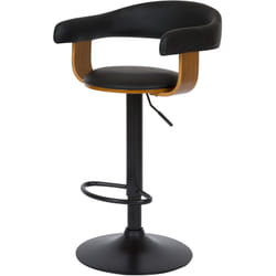 Chaise de bar réglable 62/84 cm en cuir synthétique noir - Harold