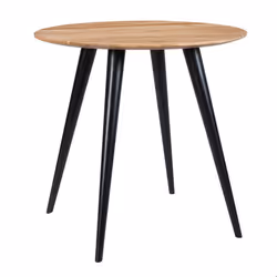Table ronde 2 personnes en acacia et pieds en métal D80 cm - Modasa