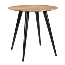 Table ronde 2 personnes en acacia et pieds en métal  D80 cm - Modasa
