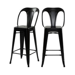 Lot de 2 chaises pour îlot central 67 cm en métal noir mat - Indus