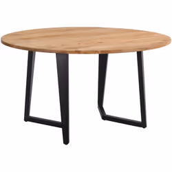 Table ronde 6 personnes en bois d'acacia et métal 140 cm - Moorea