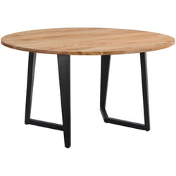 Table ronde 6 personnes en bois d'acacia et métal 140 cm - Moorea