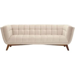 Canapé 3 places en velours beige - Mona