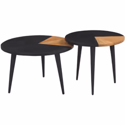 Set de 2 tables basses rondes en bois d'acacia - Binôme
