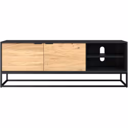 Meuble TV en bois d'acacia et pieds en métal 125 cm - Jakson