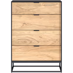 Commode 4 tiroirs en bois d'acacia et pieds en métal - Jakson