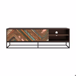Meuble TV en bois d'acacia et bois recyclé 145 cm - Krabi