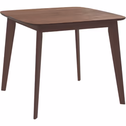 Table carrée 4 personnes en bois foncé finition noyer 90 cm - Julio
