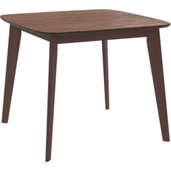Table carrée 4 personnes en bois foncé finition noyer 90 cm - Julio