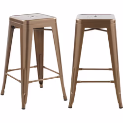 Lot de 2 tabourets pour îlot central 66 cm en métal cuivre mat - Indus