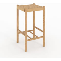 Tabouret pour îlot central 65 cm en tressage et bois - Kepler