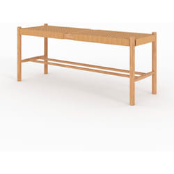 Banc 2 places en bois de chêne massif avec tressage - Kepler