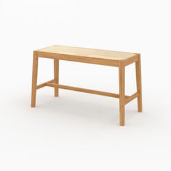 Banc 2 places en bois de chêne massif et cannage - Kappa