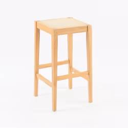 Tabouret pour îlot central 65 cm en cannage et bois - Kappa