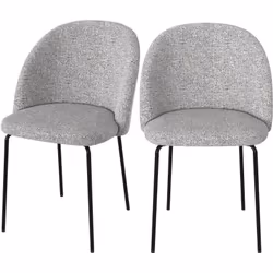 Lot de 2 chaises en tissu chiné gris clair - Karl