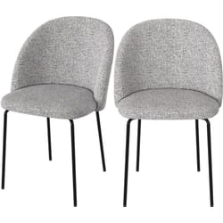 Lot de 2 chaises en tissu chiné gris clair - Karl