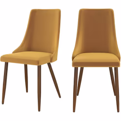 Lot de 2 chaises en velours jaune moutarde - Vinni