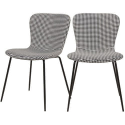 Lot de 2 chaises à motifs pied-de-poule et pieds en métal - Koko