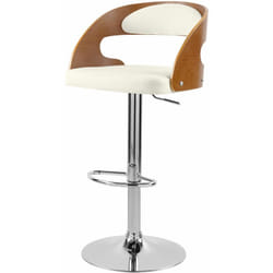 Chaise de bar réglable 62/84 cm en cuir synthétique blanc - Louis