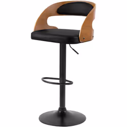 Chaise de bar réglable 62/84 cm en cuir synthétique noir - Louis