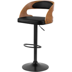 Chaise de bar réglable 62/84 cm en cuir synthétique noir - Louis