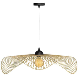 Suspension D75 cm en bambou avec fil noir - Jipi