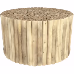Table basse de jardin ronde en branche de teck D70 cm - Imani - Vous trouvez que les meubles de jardin manquent d’originalité ...