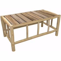 Table basse de jardin rectangulaire en teck - Ily
