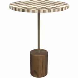 Table d'appoint ronde en bois de manguier et résine  D45 cm - Slimi