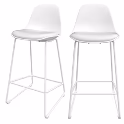 Lot de 2 chaises pour îlot central 65 cm blanches - Leni