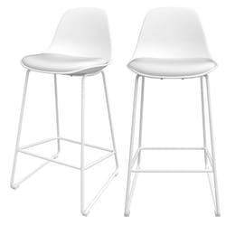 Lot de 2 chaises pour îlot central 65 cm blanches - Leni