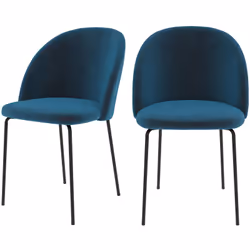 Lot de 2 chaises en velours bleu foncé - Karl